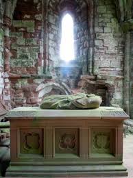 stone effigy of Devorguilla at Sweetheart Abbey