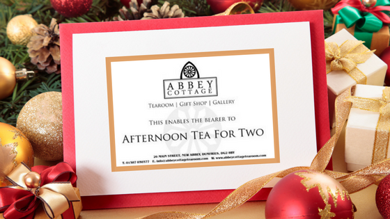 gift voucher for afternoon tea for two at Abbey Cottage