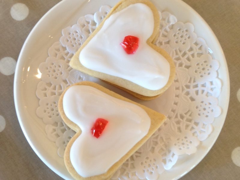 Sweetheart shaped home baked empire biscuits
